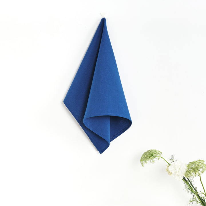 Paquet de 2 pièces. Torchon de cuisine uni 100% lin Bleu Cobalt