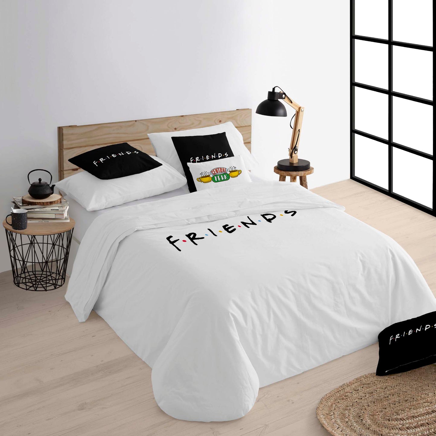 Funda nórdica con botones 100% algodón Friends