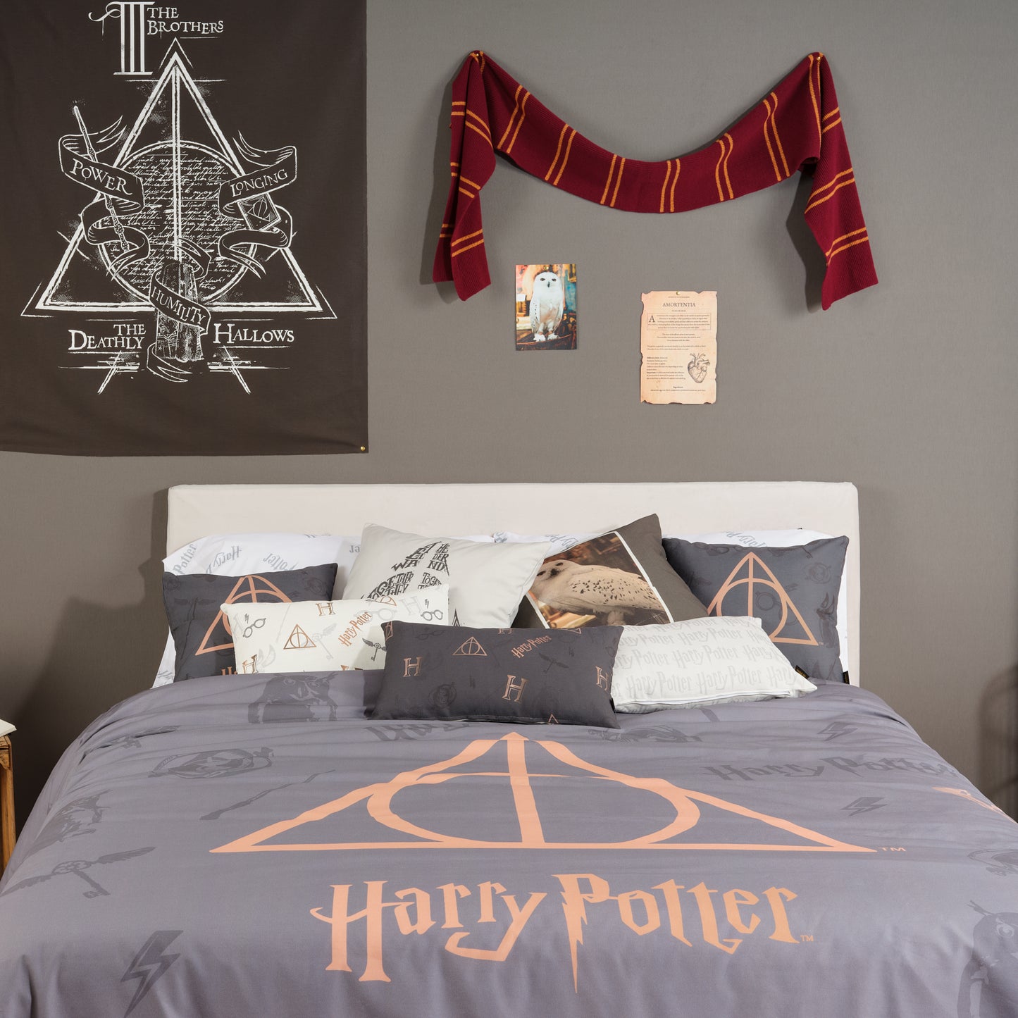 Funda nórdica con botones 100% algodón Deathly Hallows
