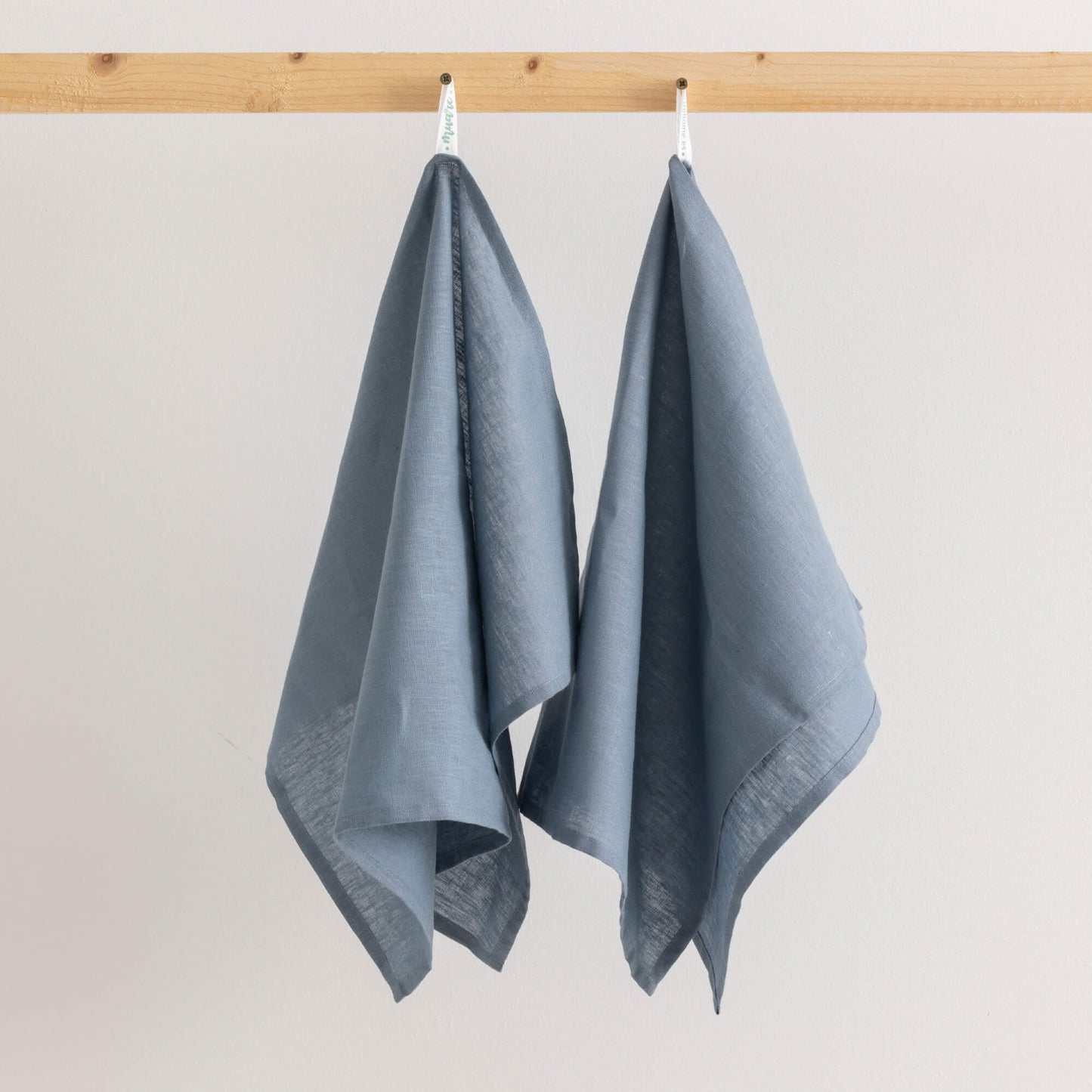 Pack 2 unidades paño de cocina lino 100% algodón Denim Blue 45x70 cm 0