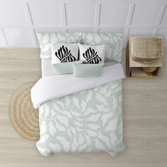 Funda nórdica con botones 100% algodón Chame Mint 3