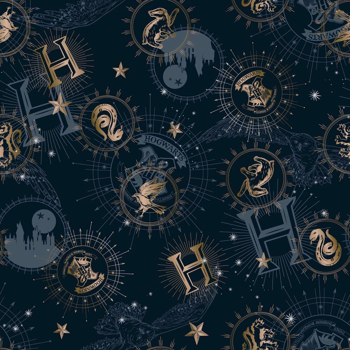 Funda nórdica con botones 100% algodón Harry Potter Gold 7