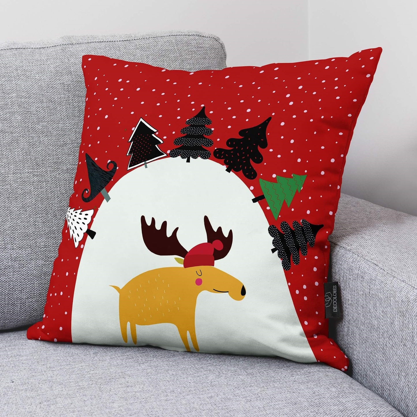Funda cojin Navidad Reno 50x50 cm 100% algodón 2