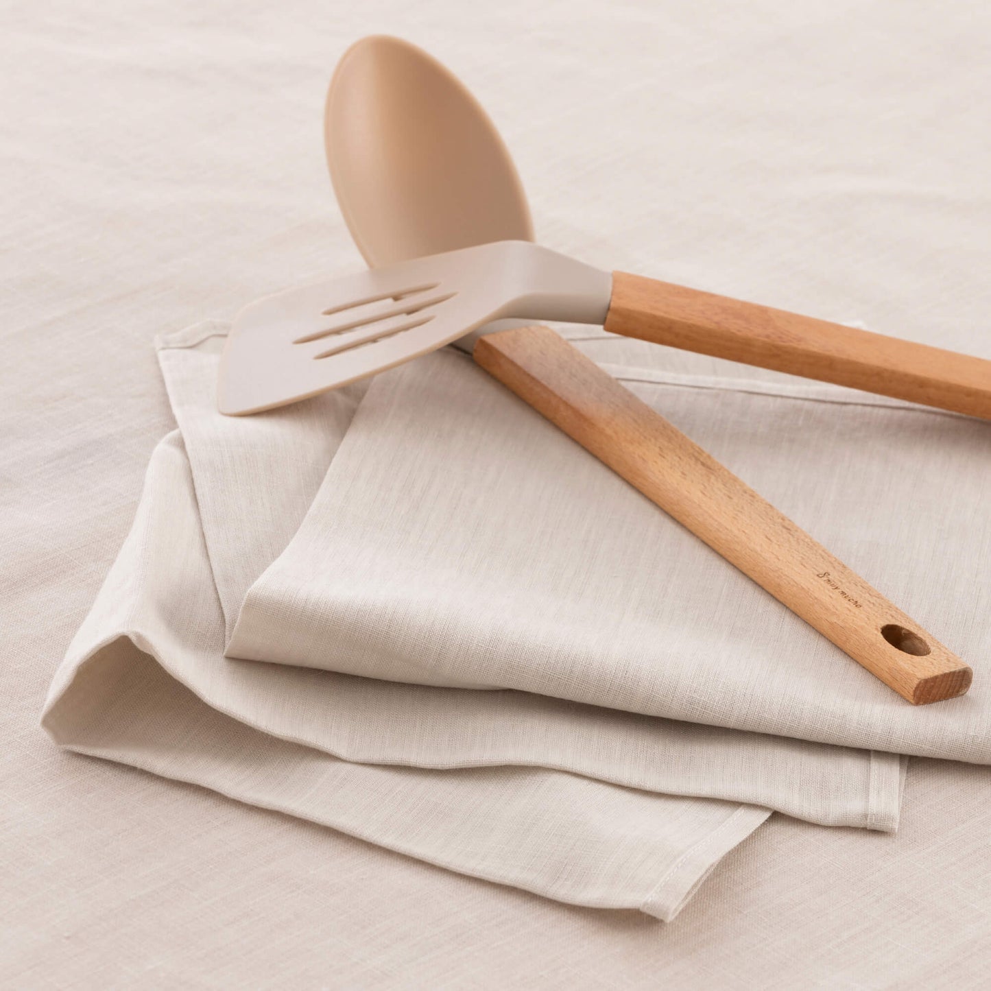 Pack 2 unidades paño de cocina lino 100% algodón Light Grey 45x70 cm 2