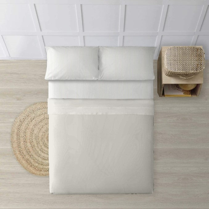 Juego de sábanas 100% algodón Papamoa Beige Liso 0