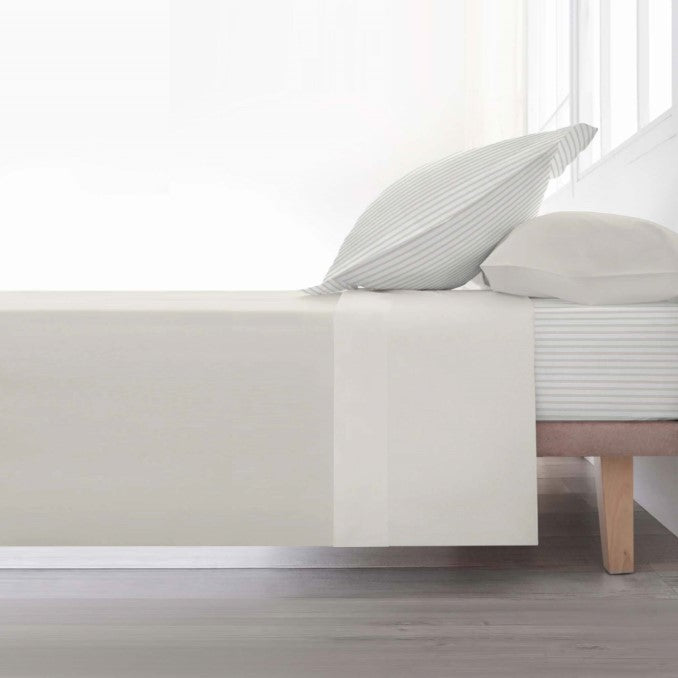 Juego de sábanas 100% algodón Papamoa Beige Liso 3