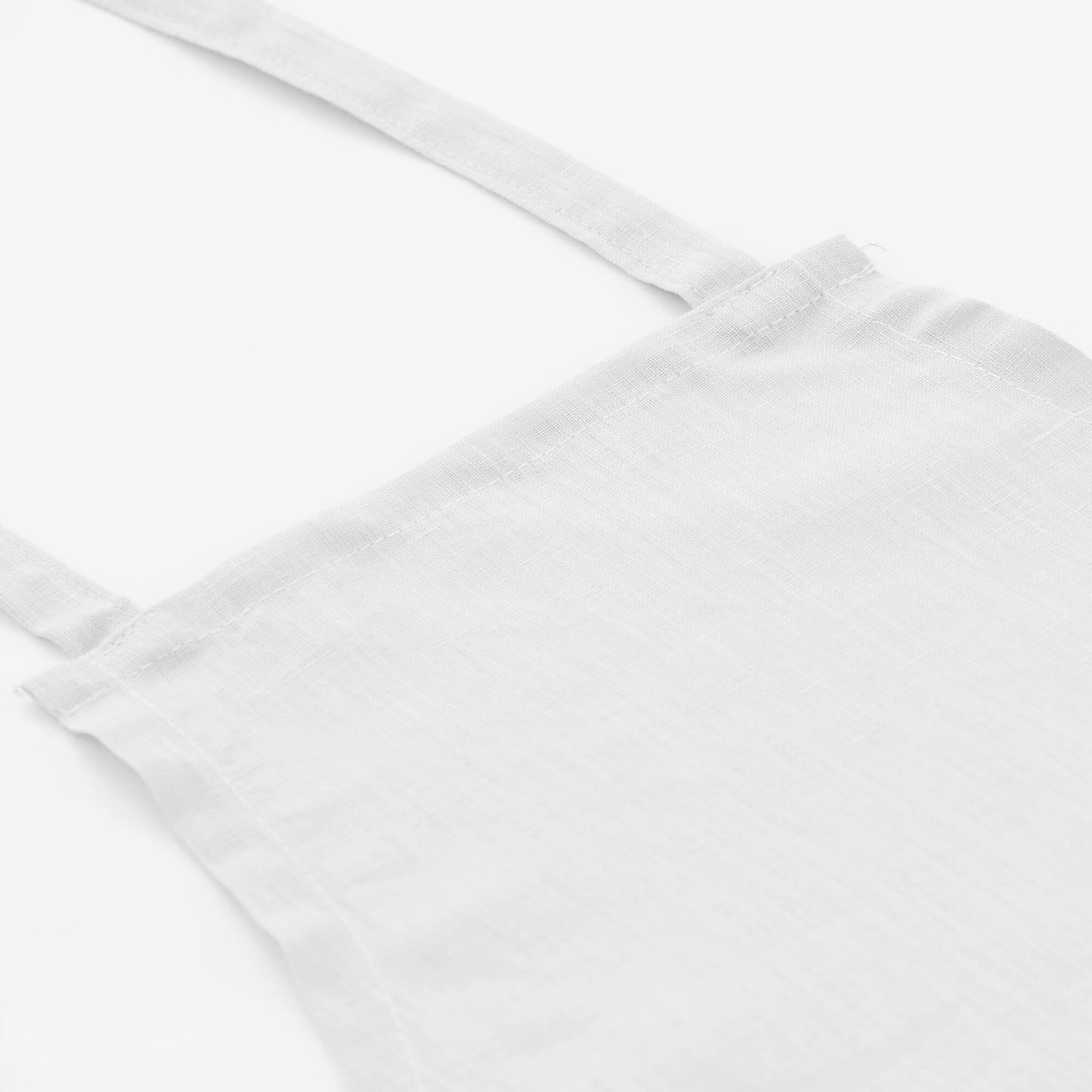 Delantal sin bolsillo 100% Lino Blanco - 110x69 cm 3