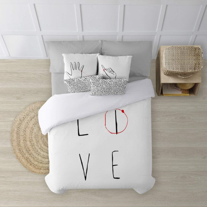 Funda nórdica con botones 100% algodón Love 3