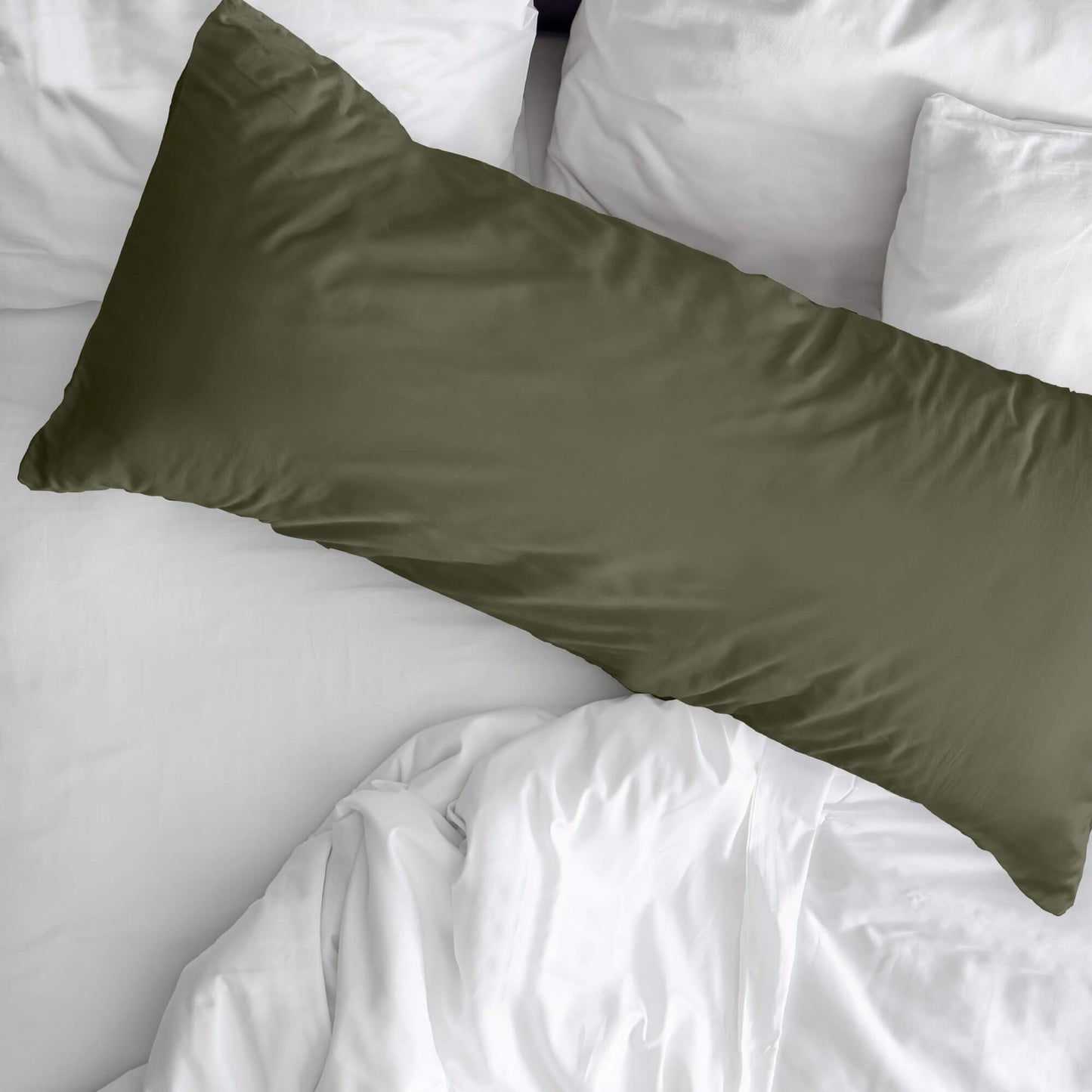Funda de almohada 100% algodón liso Army Green 2