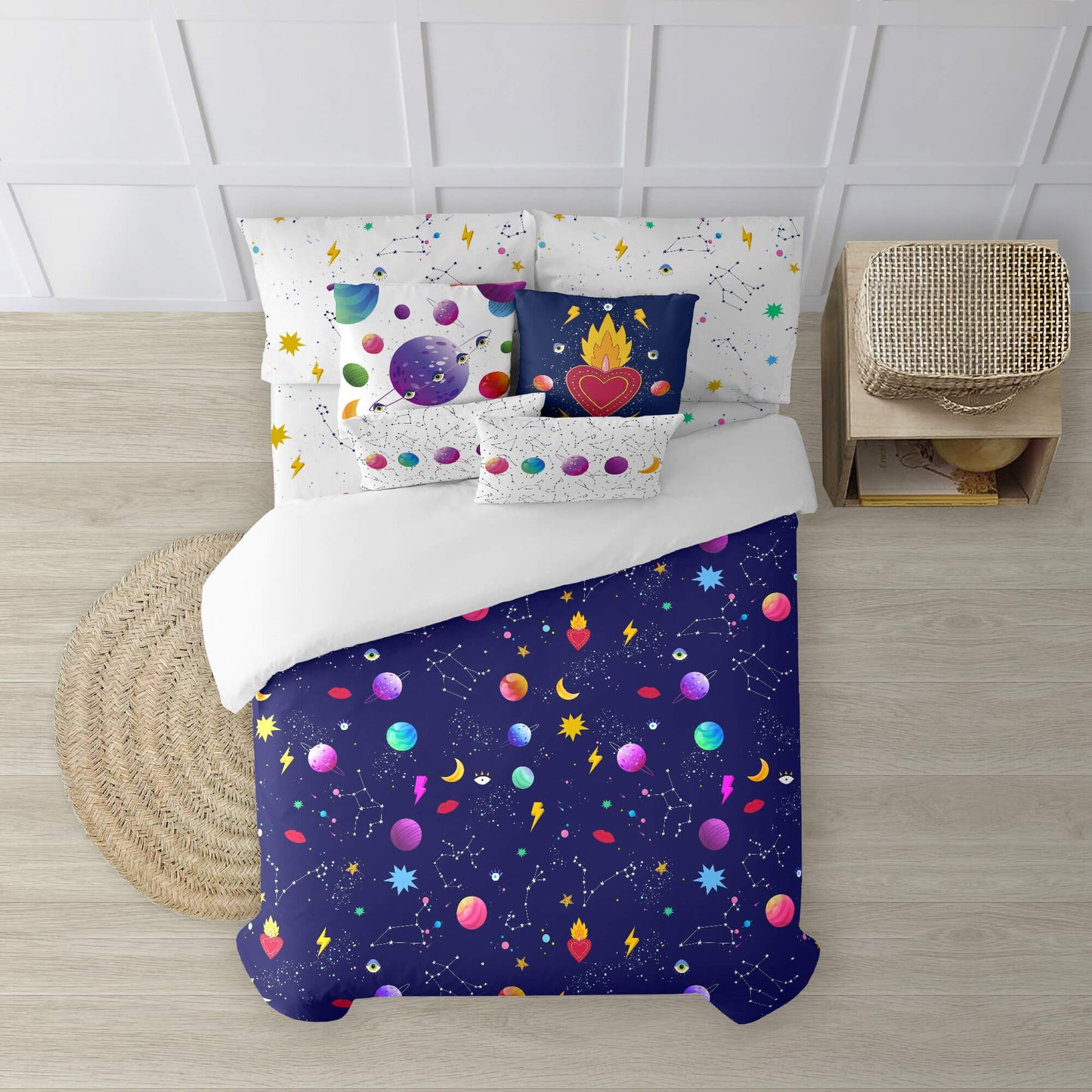 Funda nórdica con cuello de botella 100% algodón Cosmos 2