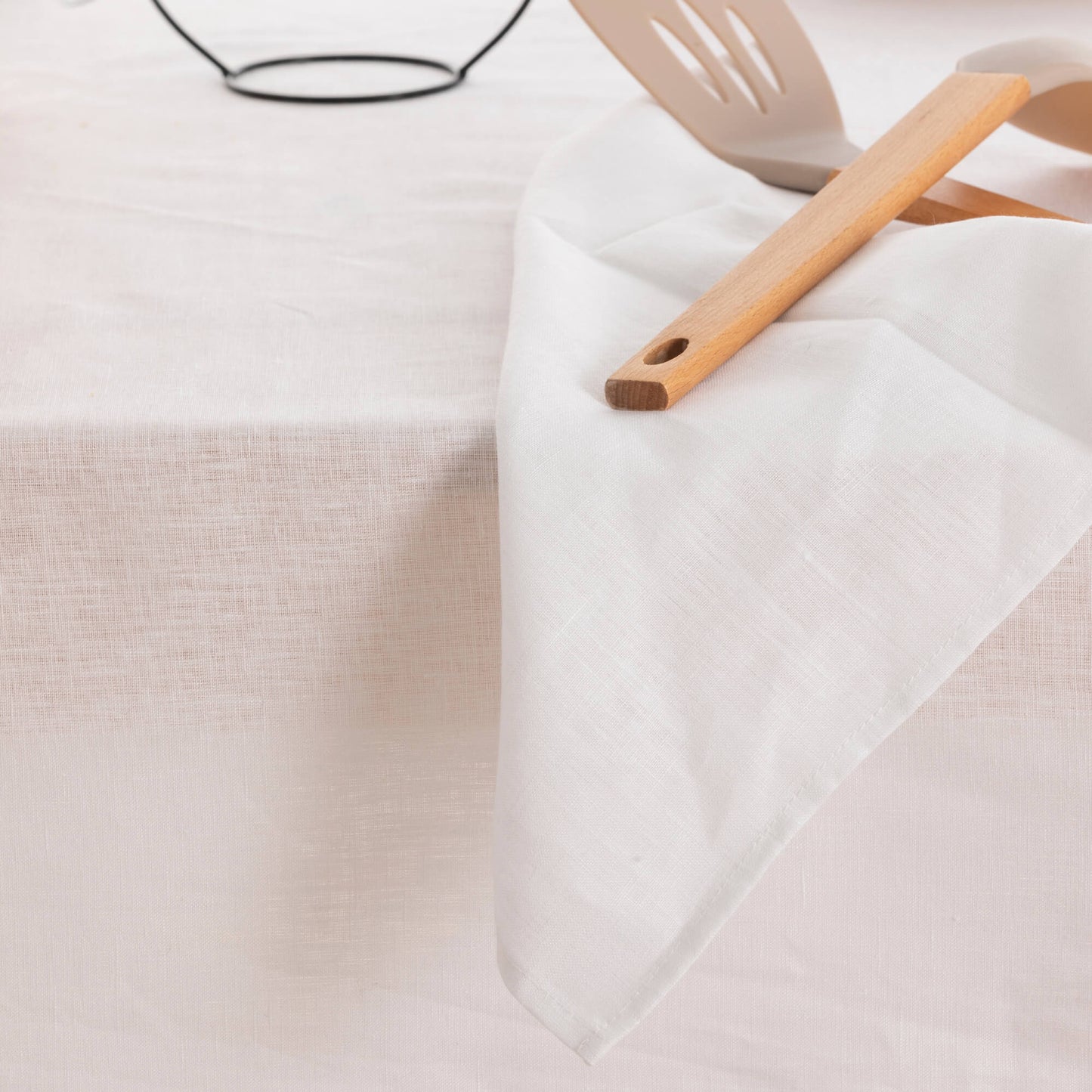 Pack 2 unidades paño de cocina lino 100% algodón Blanco 45x70 cm 2