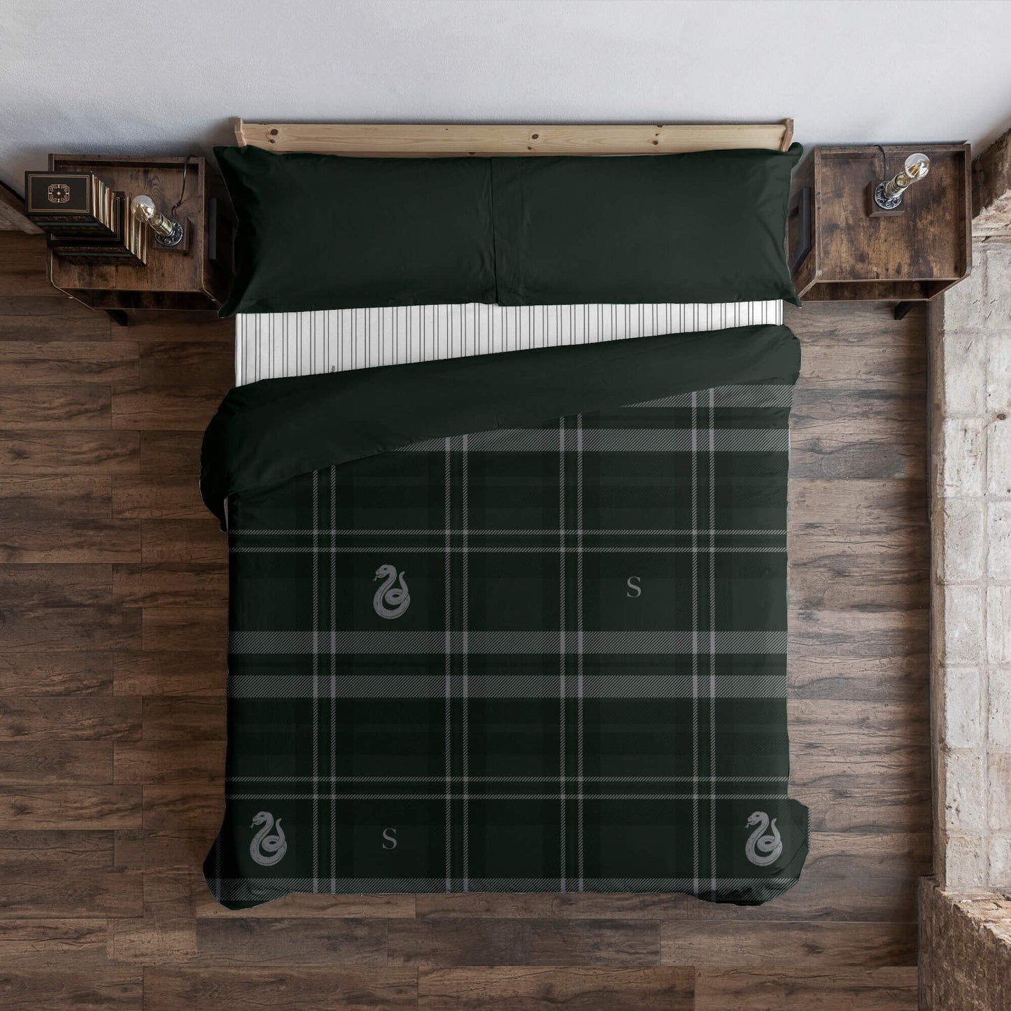 Funda nórdica con botones 100% algodón Slytherin Cuadro