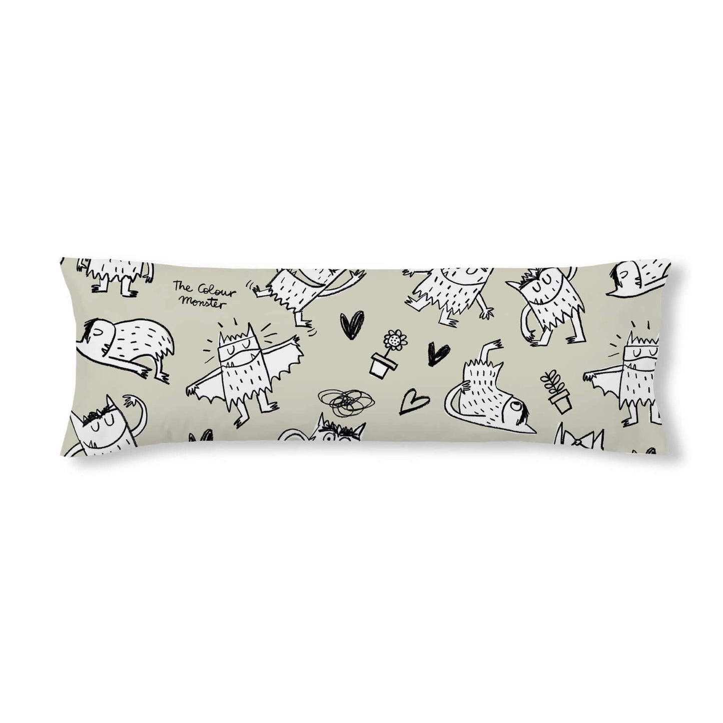 Funda de almohada 100% algodón Monstre Beig