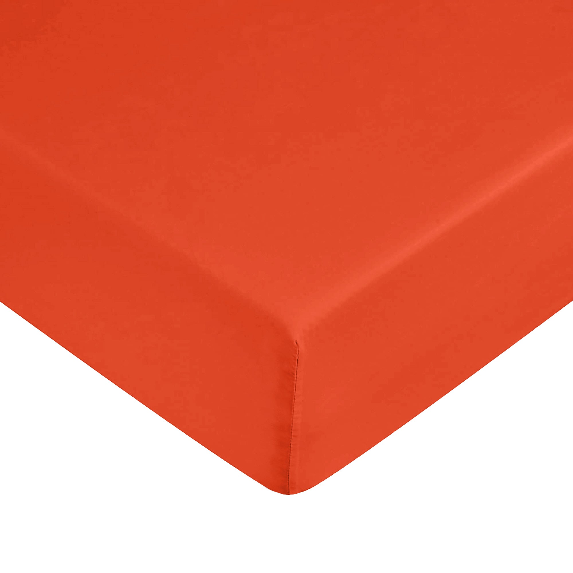 Plain orange fitted sheet 100% cotton
