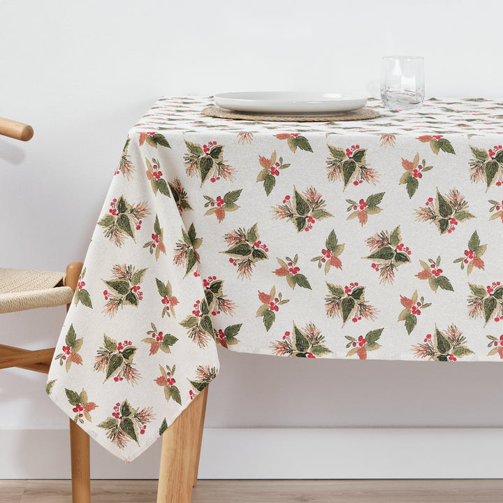 Waterproof stain-resistant cotton-lurex tablecloth Nativitatis 2 Gold