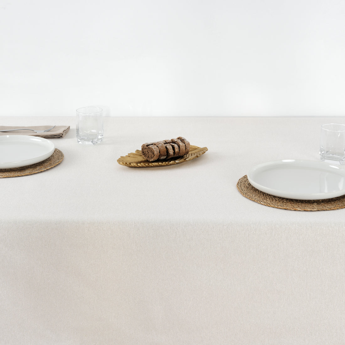 Mantel impermeable antimanchas algodón-lurex Crudo Oro