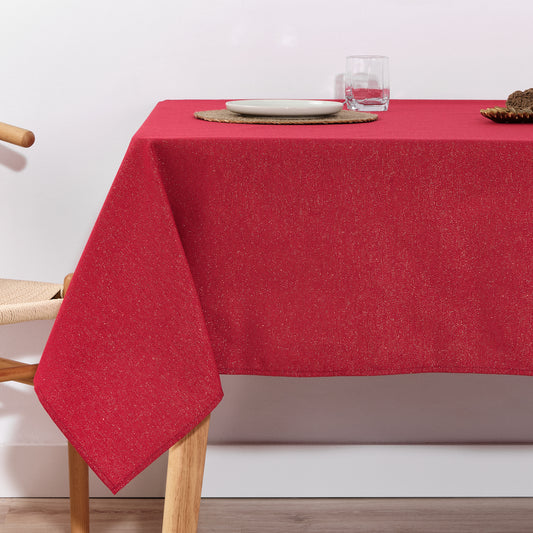 Tablecloth touch jacquard fabric Christmas Candela Red Lurex