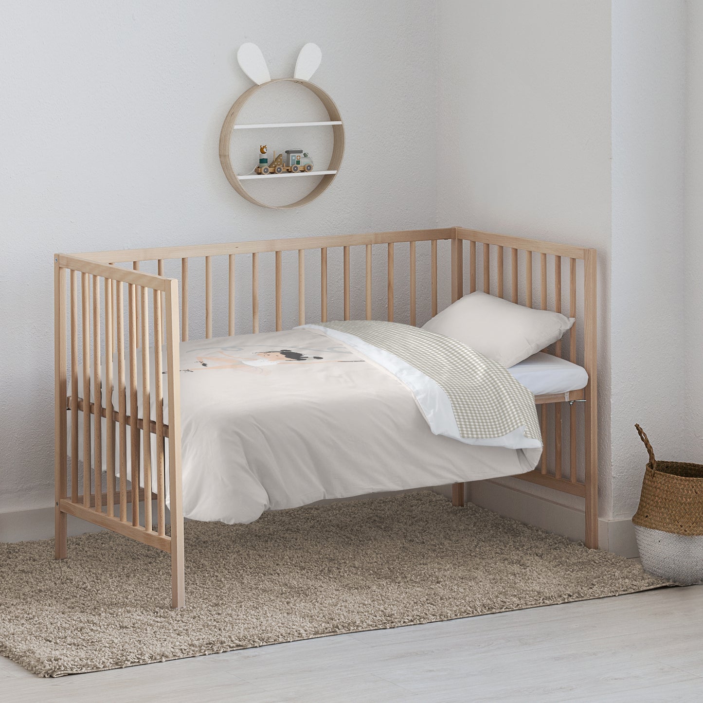 Chay Beige crib duvet cover