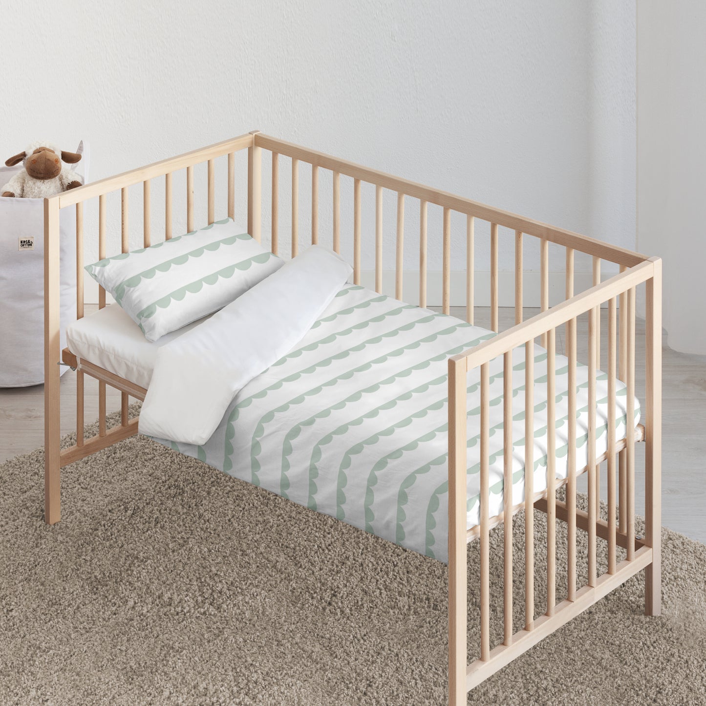 Guido Mint crib duvet cover