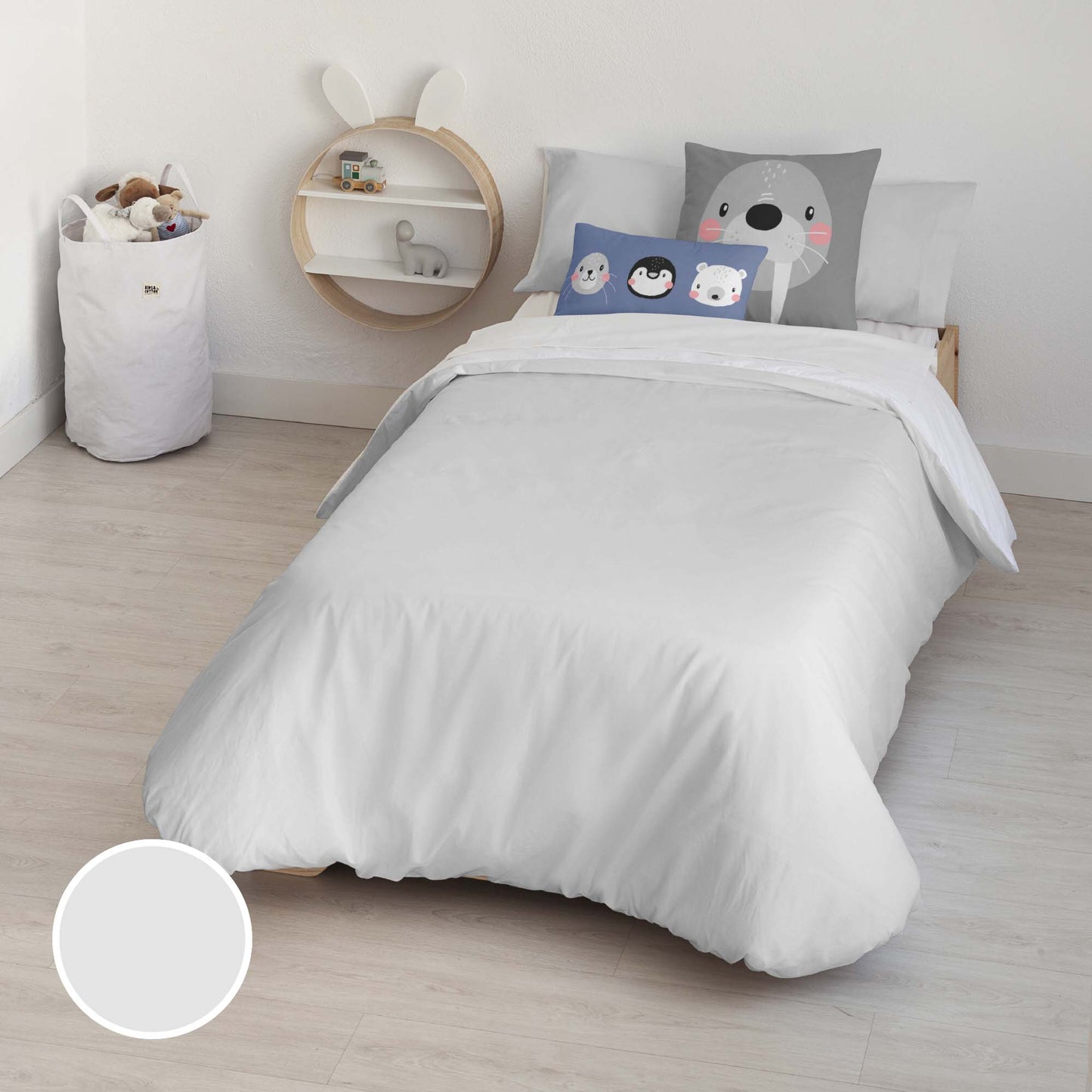 Housse de couette 100% coton Kanu Gris