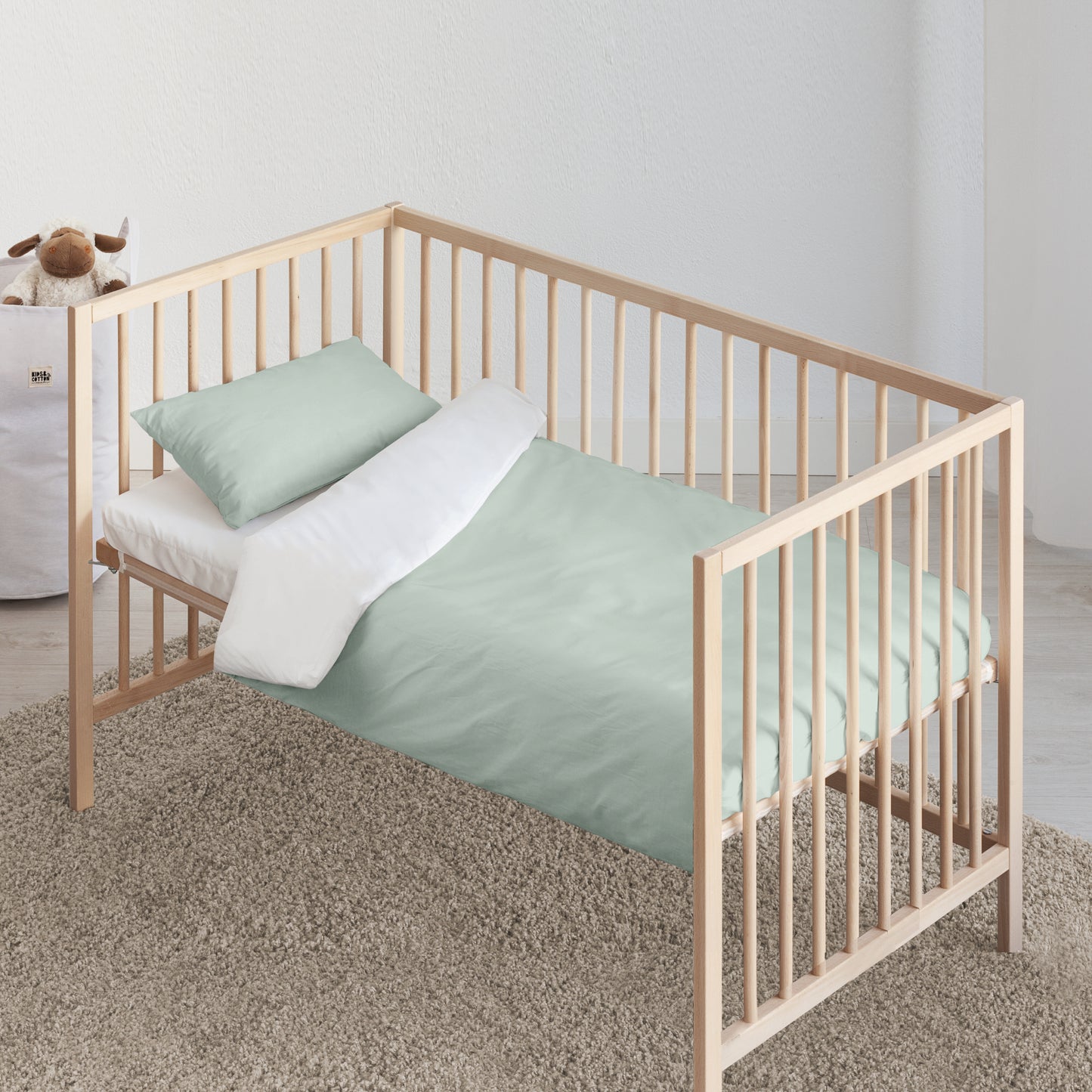 Kanu Mint crib duvet cover