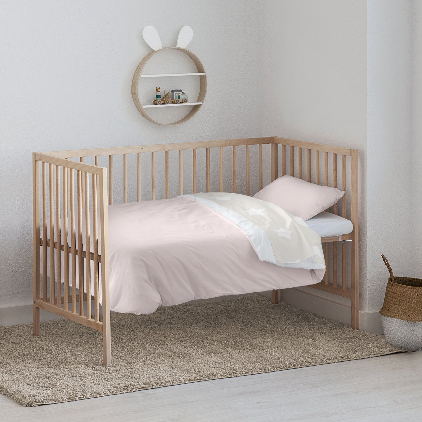 Kanu Pink crib duvet cover