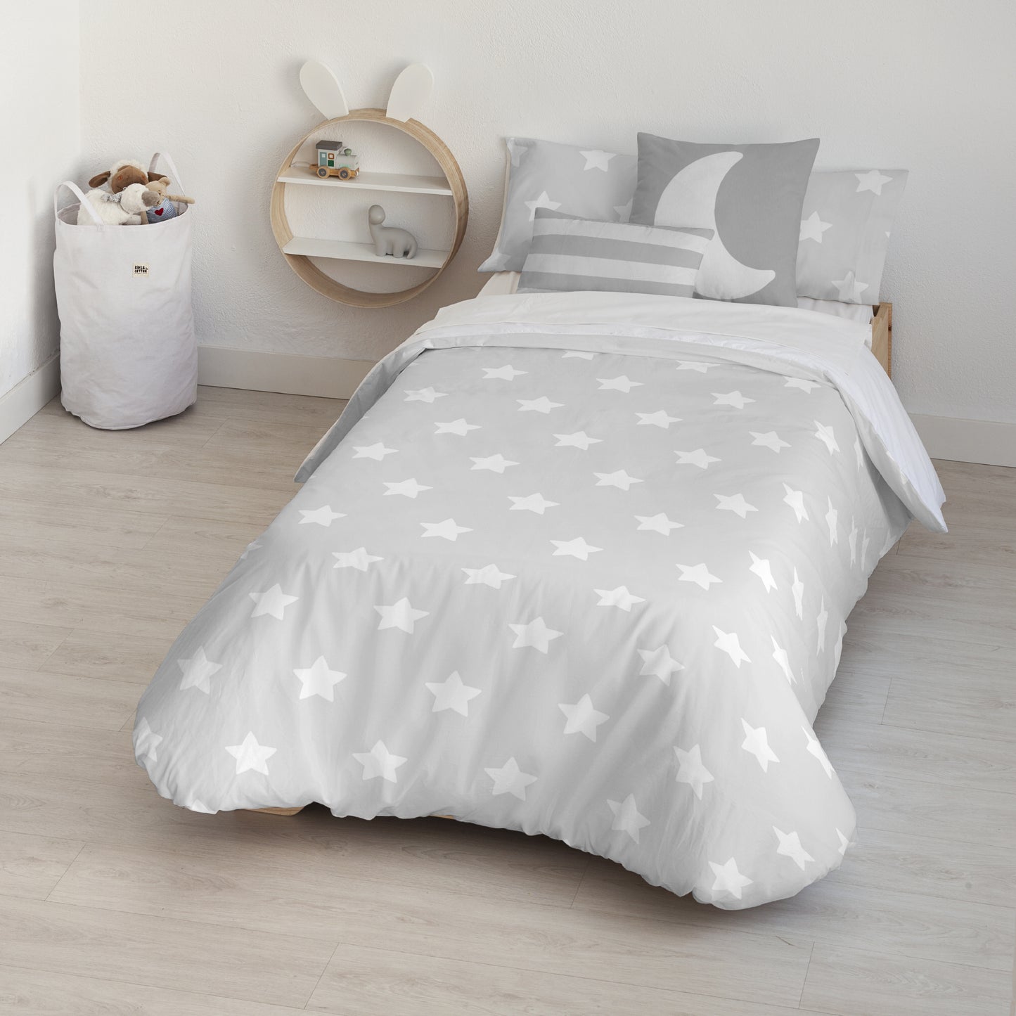 Runar Gray 100% cotton duvet cover