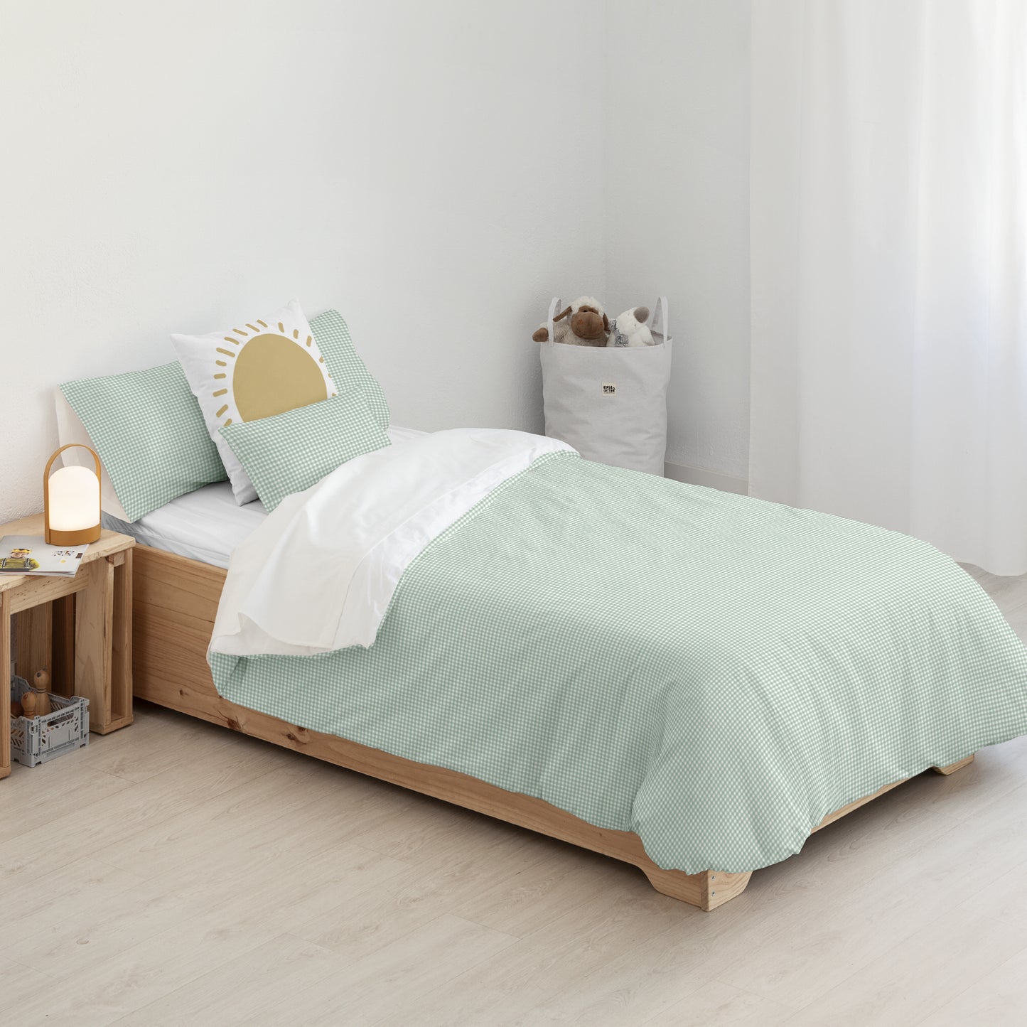 Housse de couette 100% coton Vichy Menthe