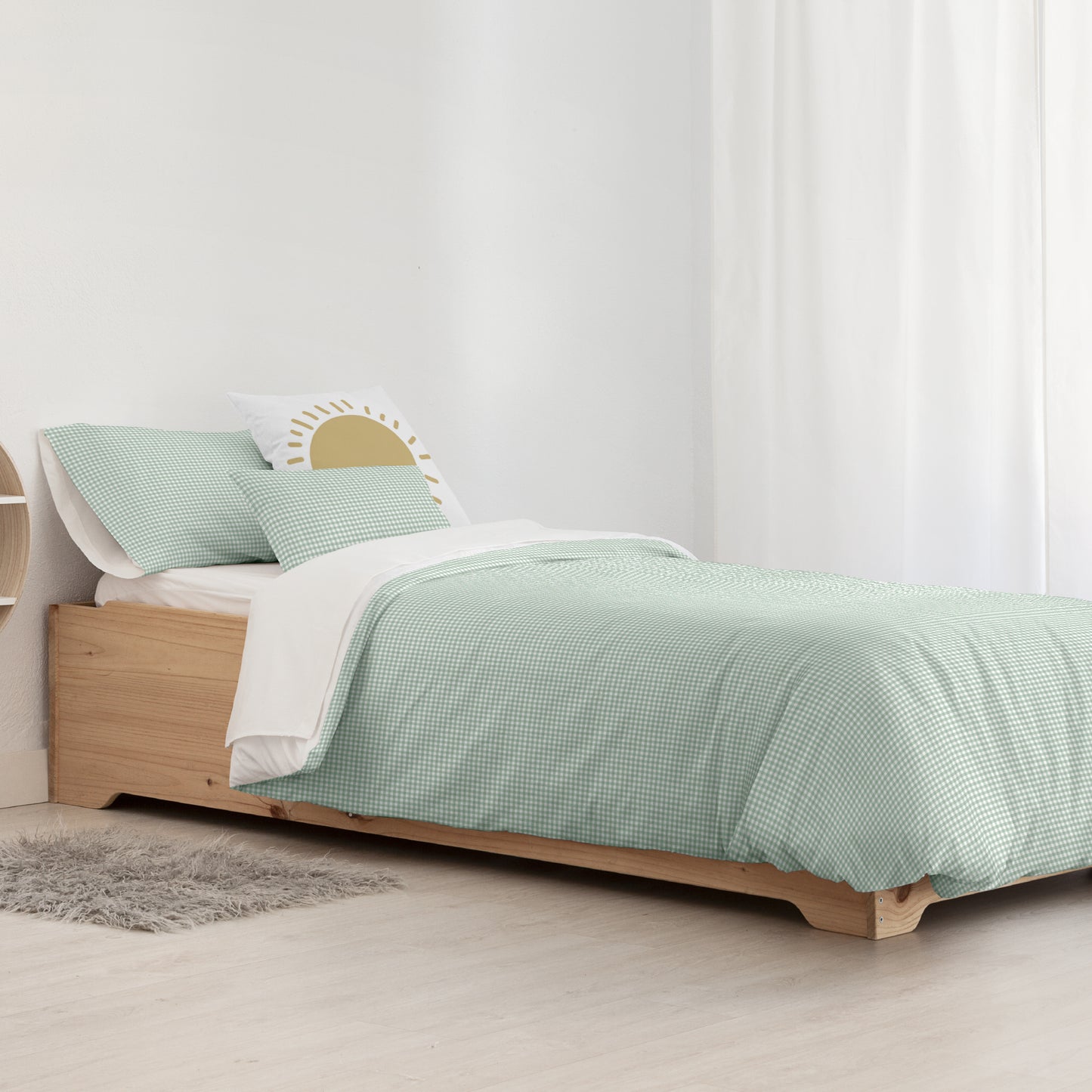 Housse de couette 100% coton Vichy Menthe