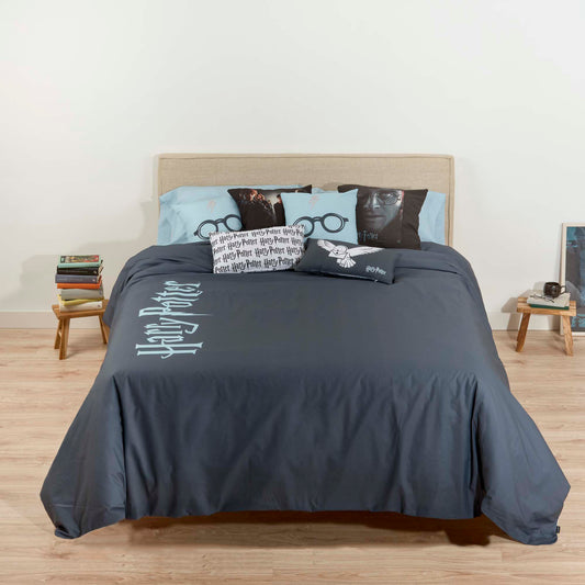 Housse de couette 100% coton HPotter Bleu Profond