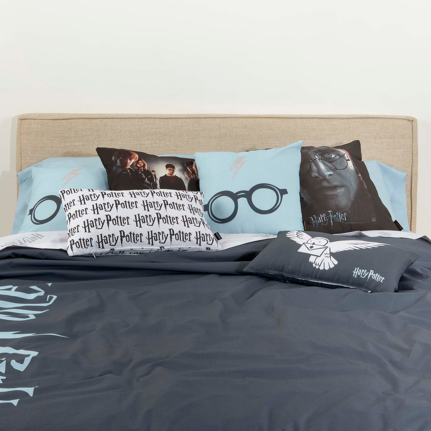 Housse de couette 100% coton HPotter Bleu Profond