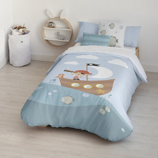 Housse de couette 100% coton Farid Bleu