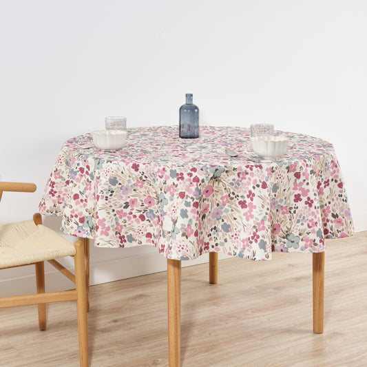 Round stain-resistant tablecloth 0120-52