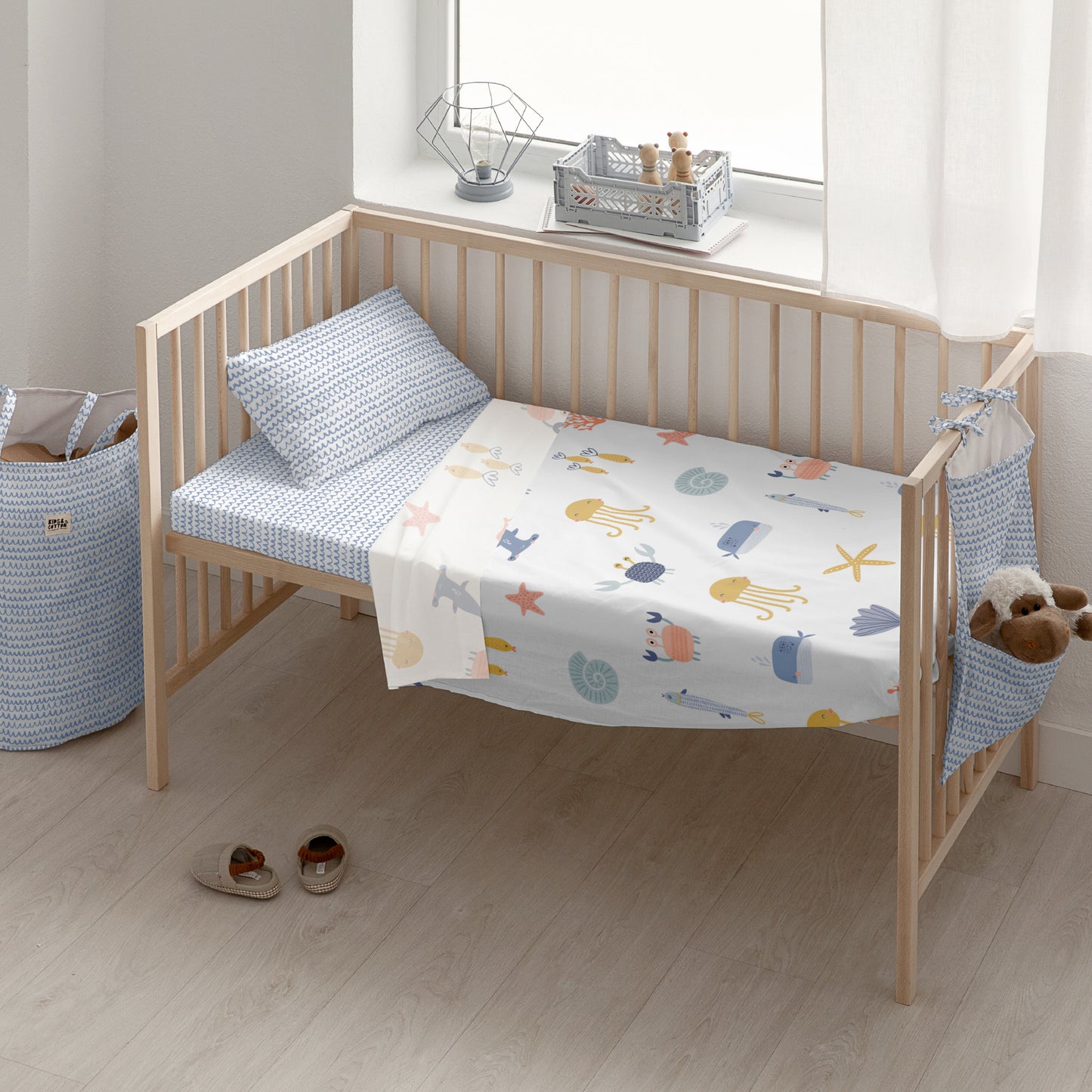 Ensemble de draps pour lit de bébé 100 % coton Malu Small