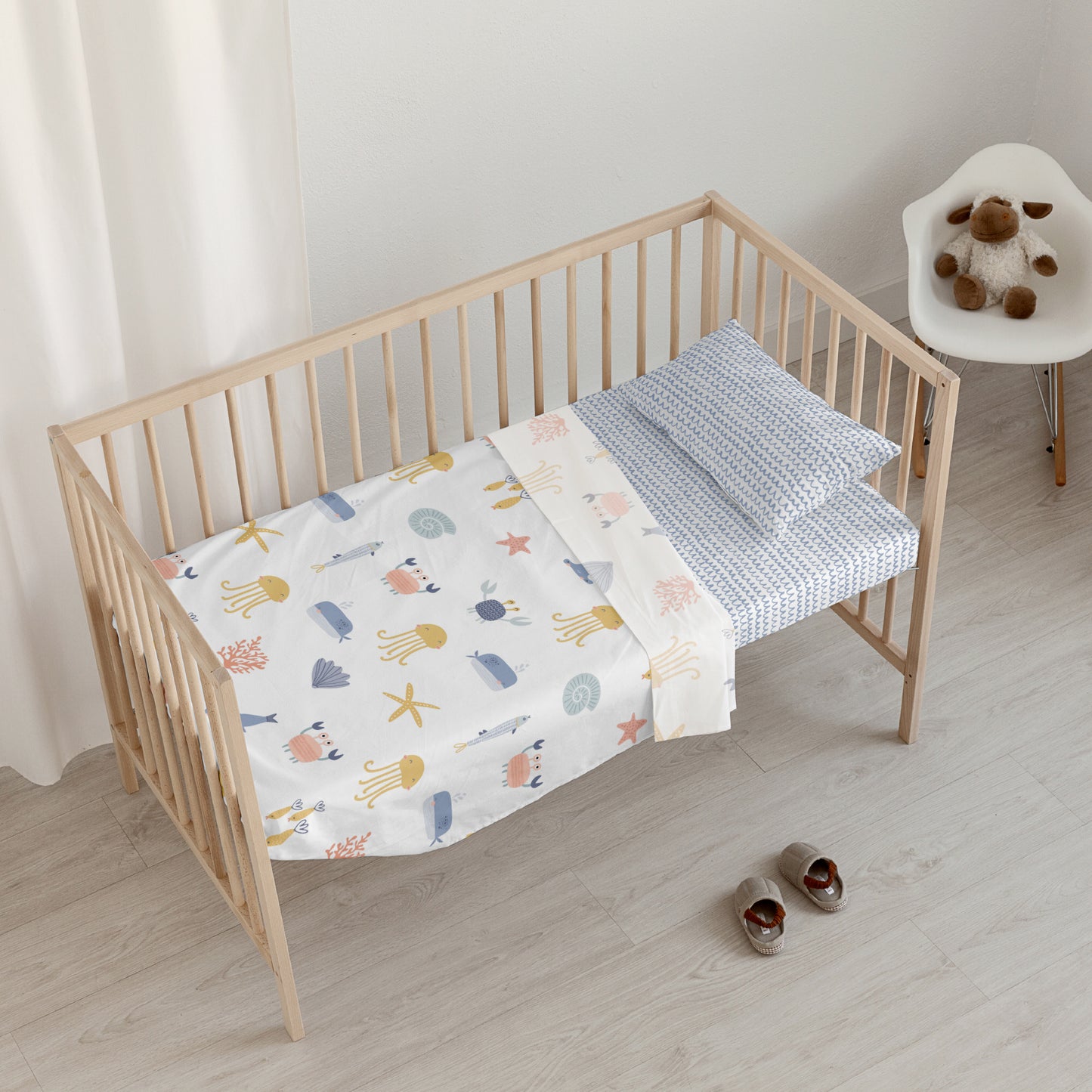 Ensemble de draps pour lit de bébé 100 % coton Malu Small