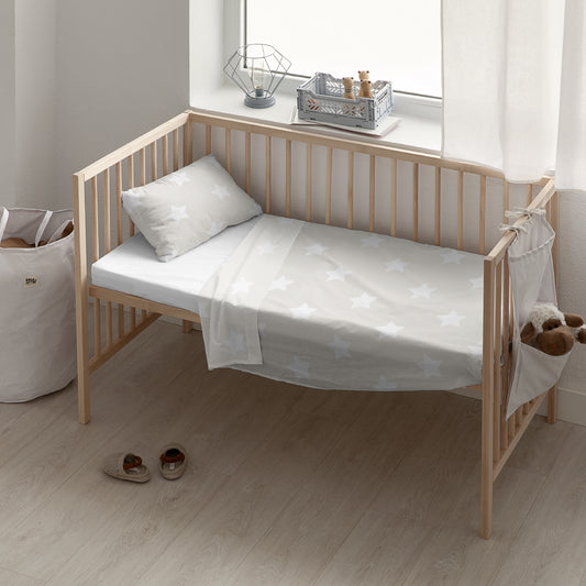 Runar Beige 100% cotton crib sheet set