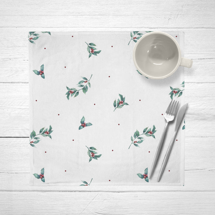 Serviettes 100% coton paquet de 2 unités Blanc Noël 2
