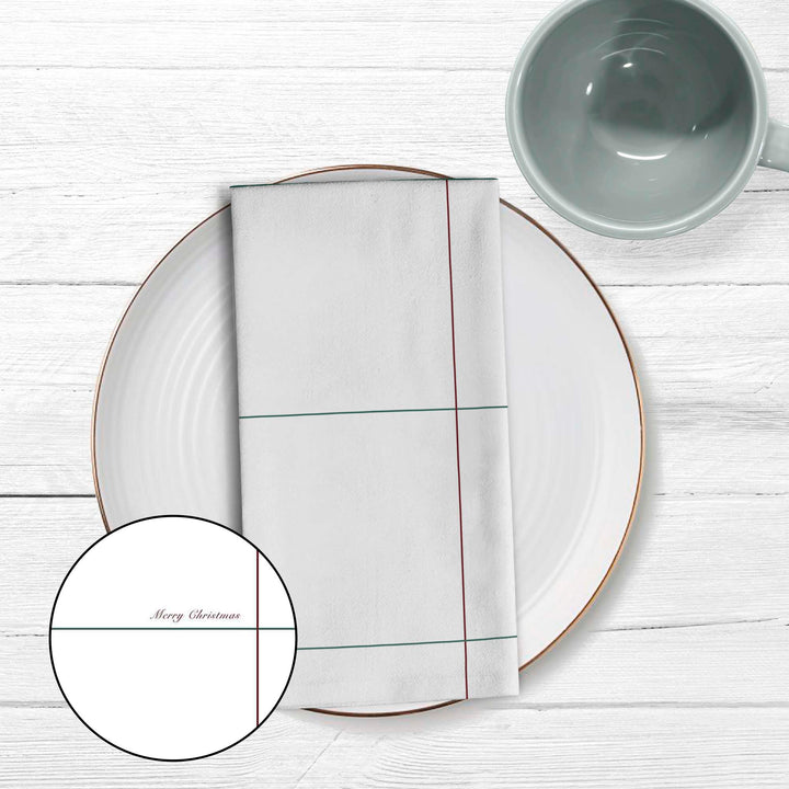 Serviettes 100% coton paquet de 2 unités Blanc Noël 3