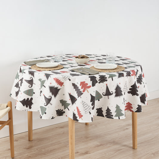 Round stain-resistant tablecloth Merry Christmas 14