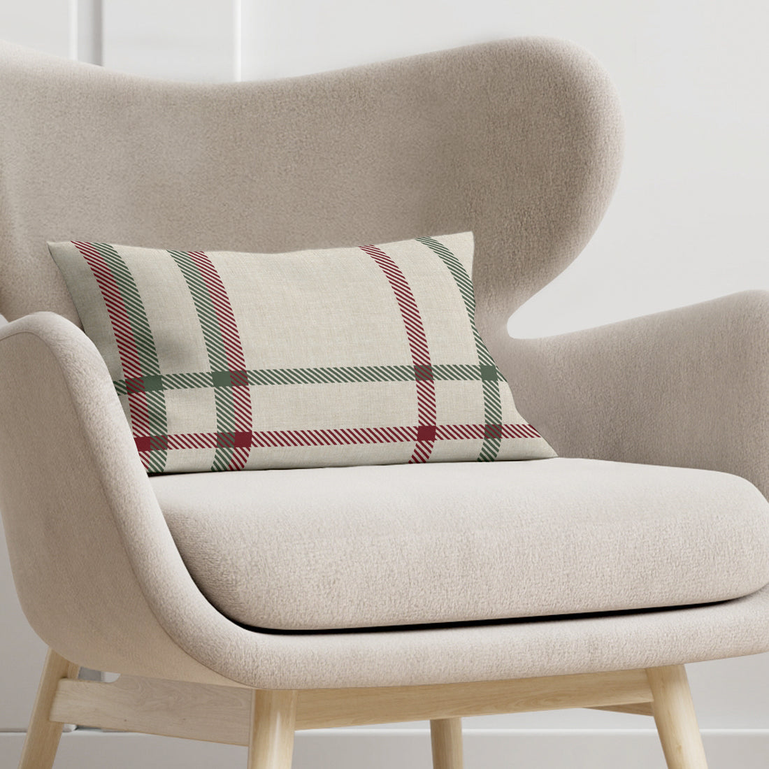 Cushion cover 100% cotton Christmas squares 30x50 cm
