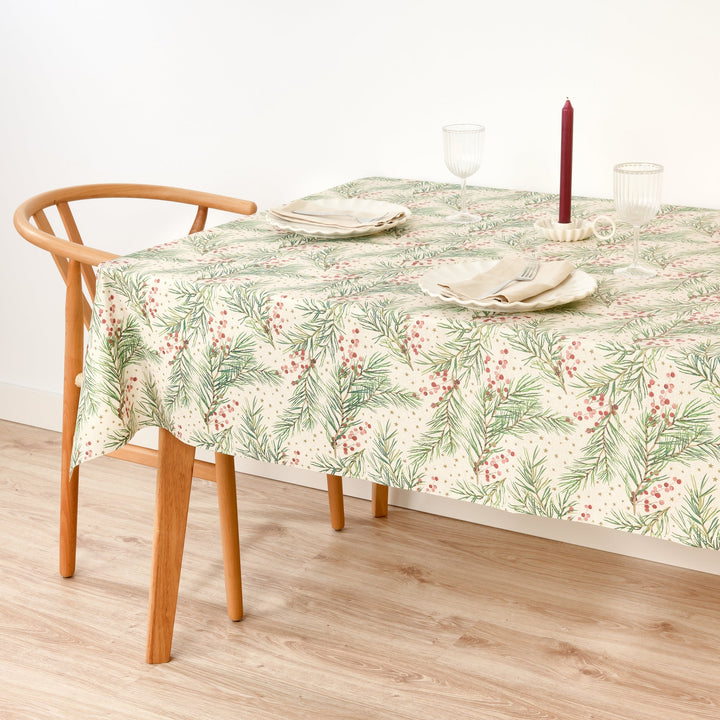 Nappe toucher tissu jacquard Joyeux Noël 30 Lurex
