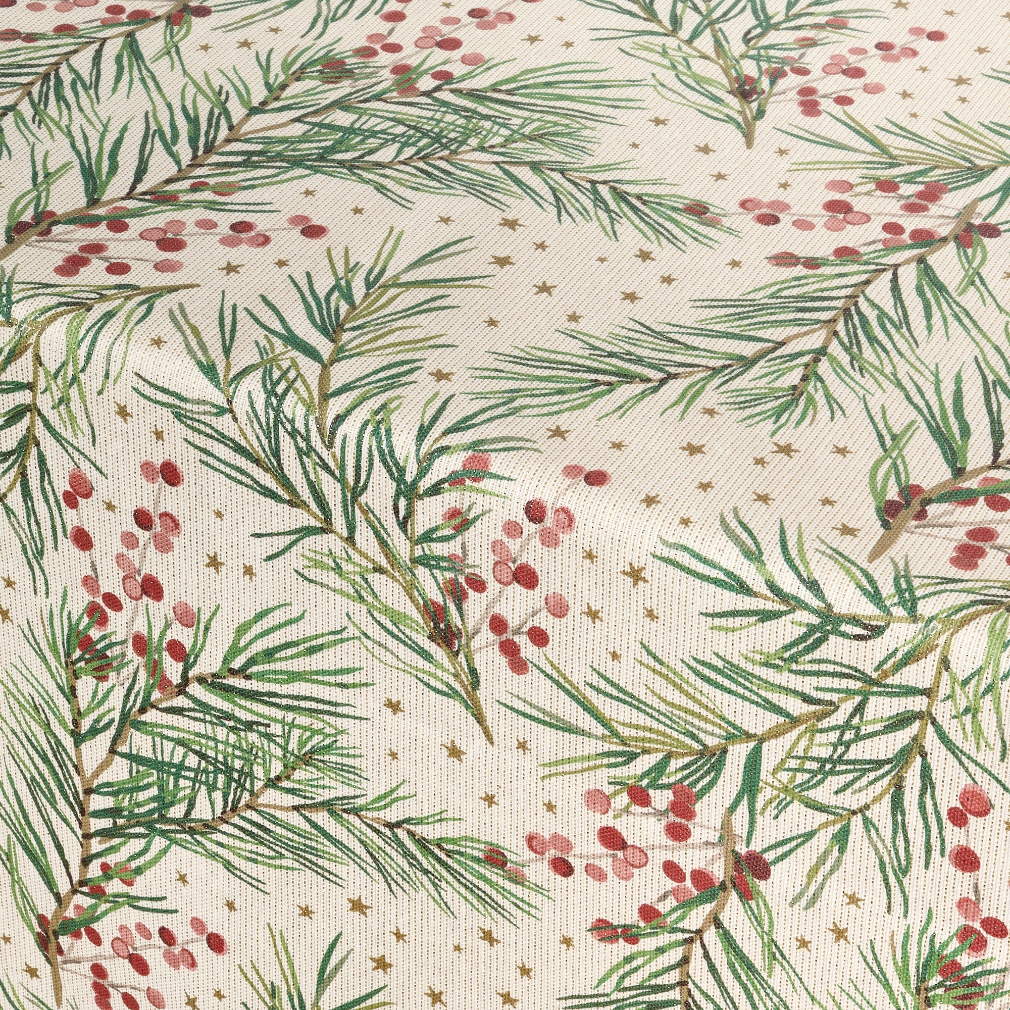 Mantel tacto tela jacquard Merry Christmas 30 Lurex