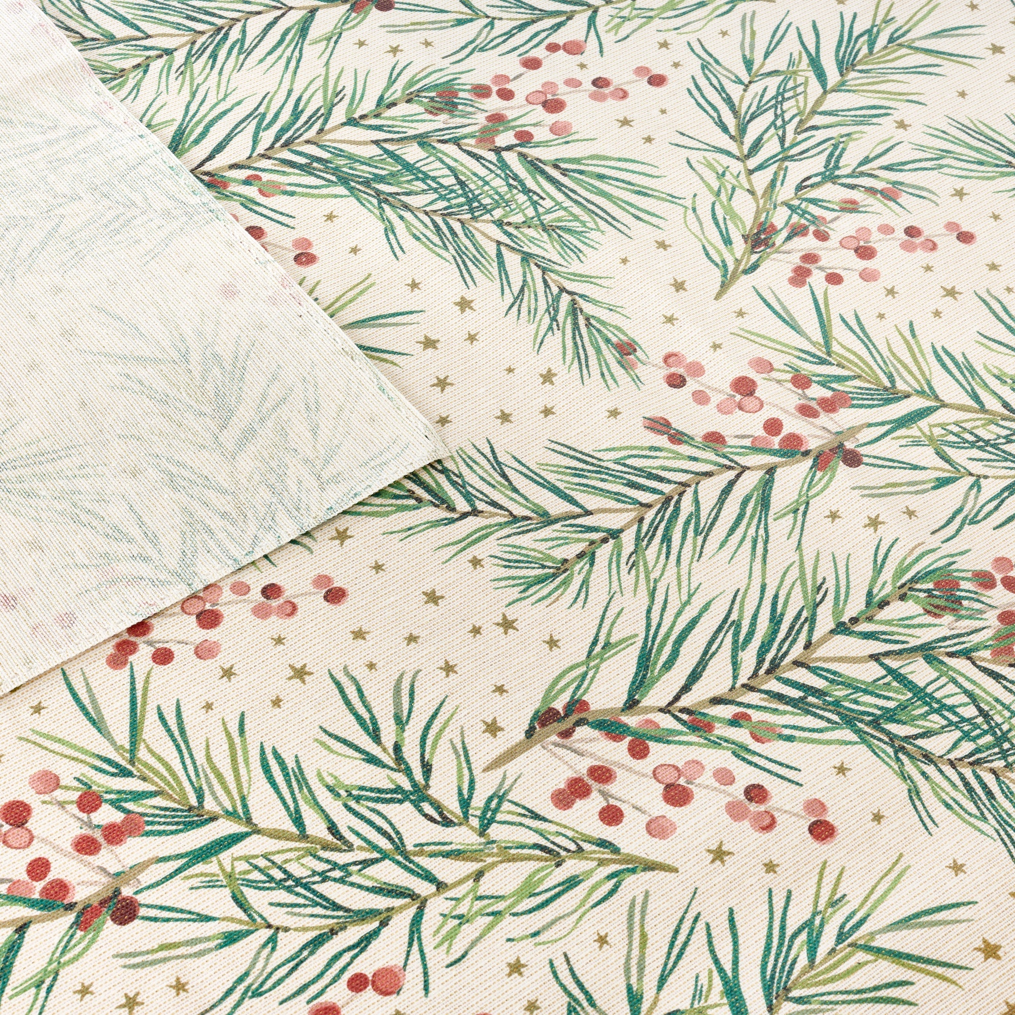 Mantel tacto tela jacquard Merry Christmas 30 Lurex