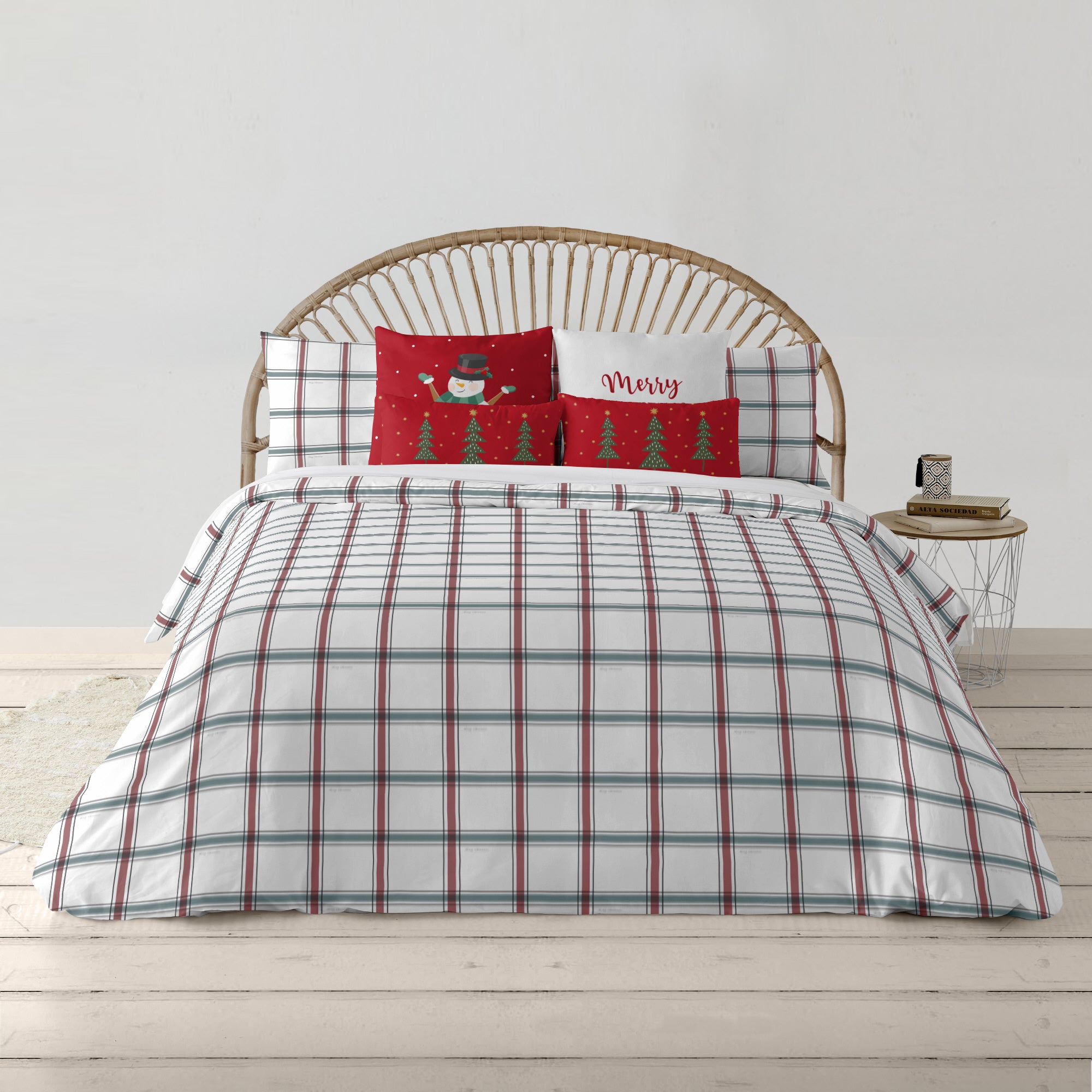Housse de couette à clics réversibles Velours Elegant Christmas 41