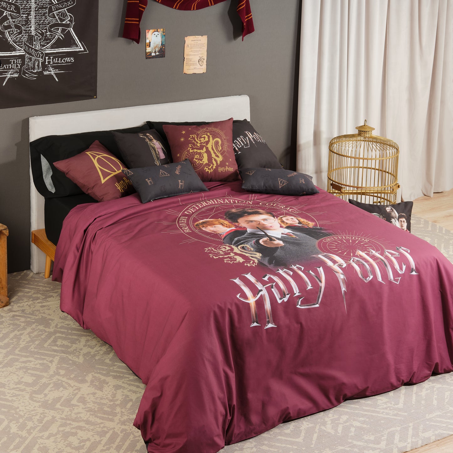 Housse de couette Harry Potter microsatin Gryffondor Bond