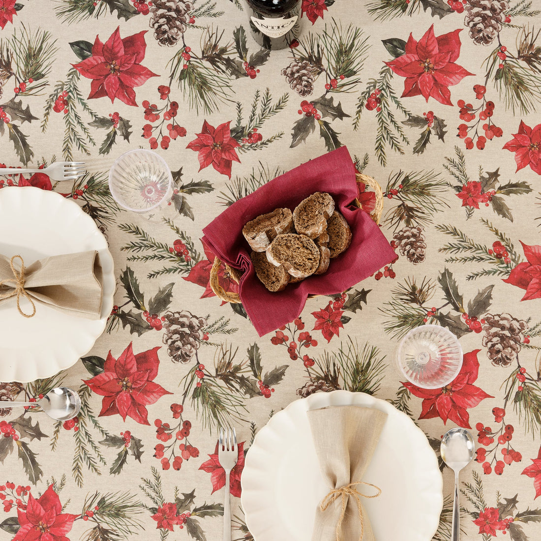 Mantel tacto tela Christmas Flower 1