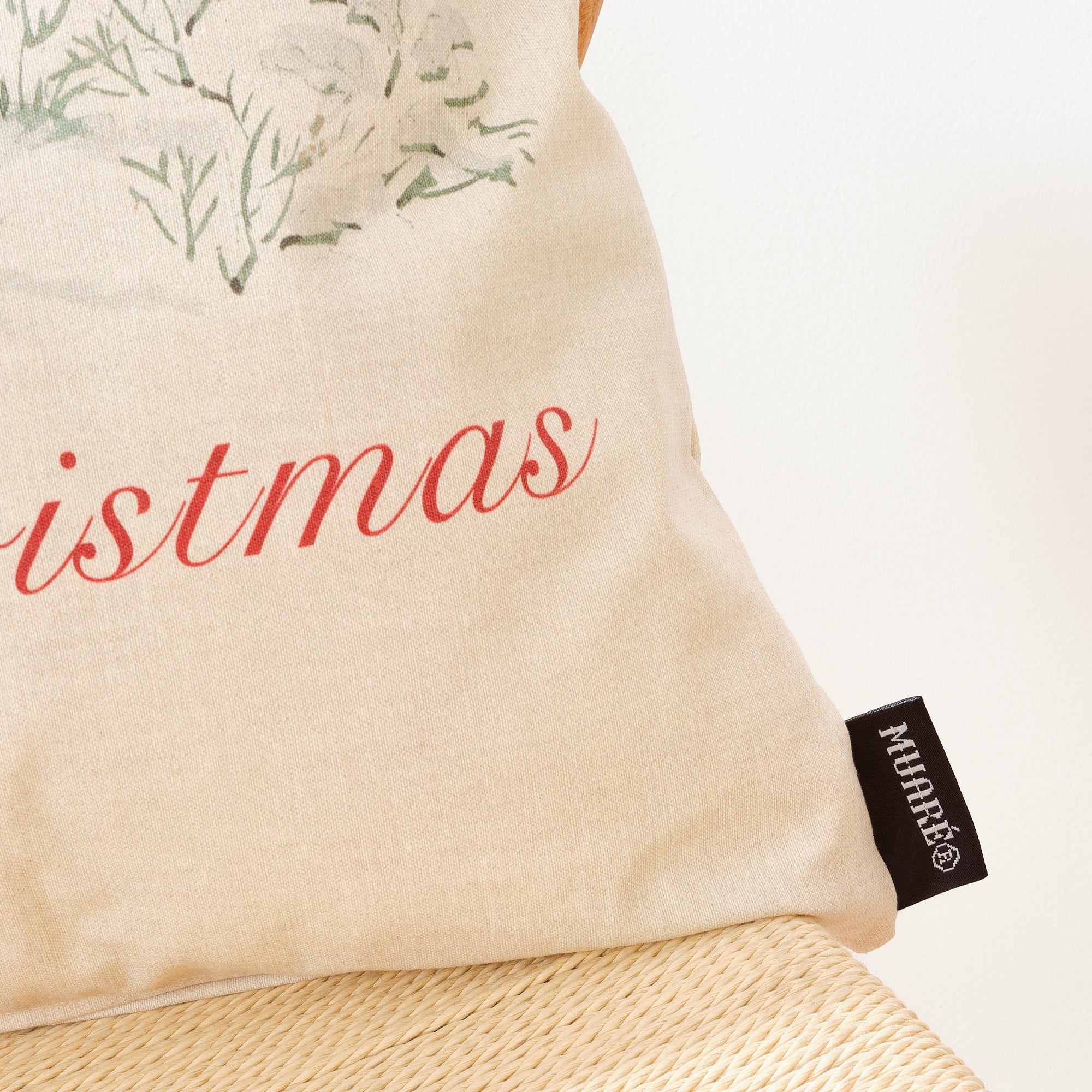 Housse de coussin 100% coton Cerf de Noël B 50x50 cm