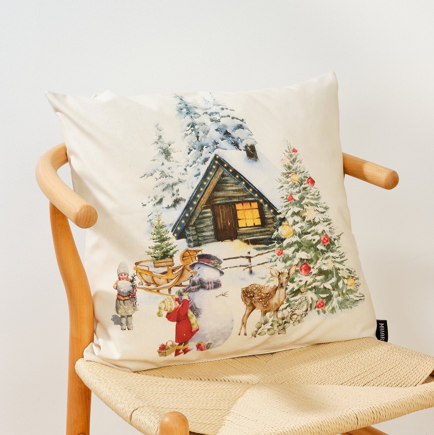 100% cotton cushion cover Christmas Landscape B 50x50 cm