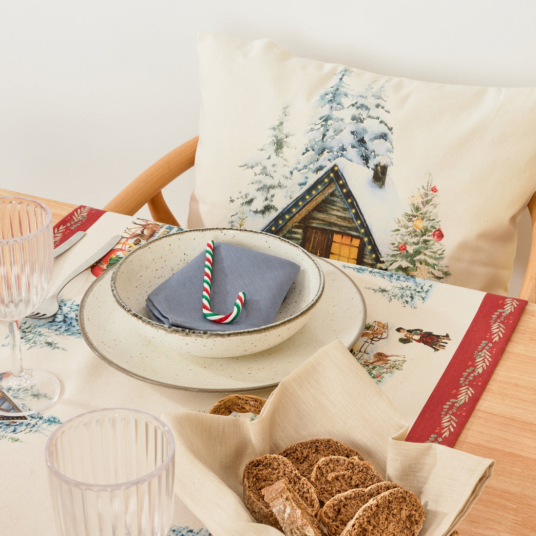 Chemin de table paysage de Noël