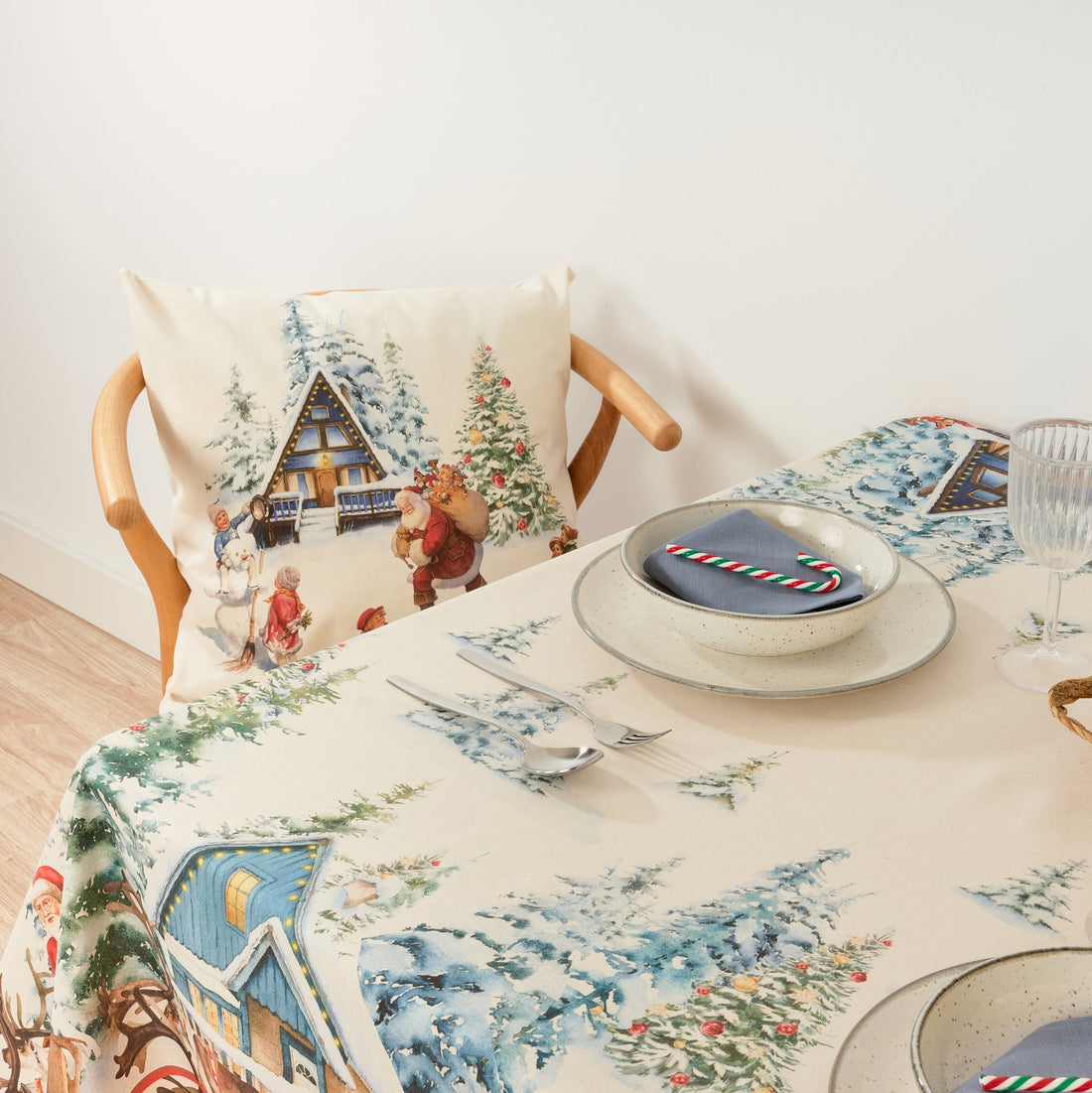 Mantel tacto tela Christmas Landscape